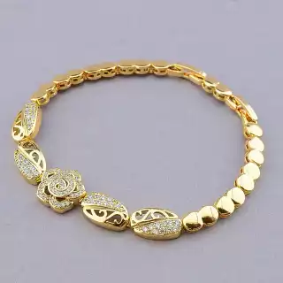 Браслет складний Xuping Фіаніт 17,5 см (позолота 18к)