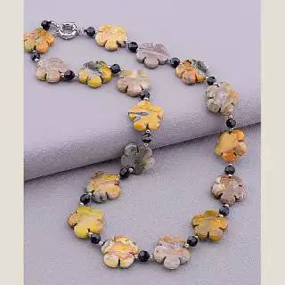 Намисто Яшма, Чеський кришталь 49 см