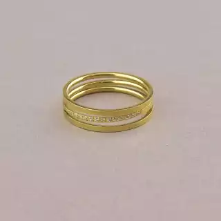 Каблучка медична сталь Xuping Фіаніт (позолота 18к лимонна)