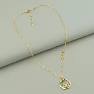 Підвіска котик Xuping Фіаніт 40 см (позолота 18к)