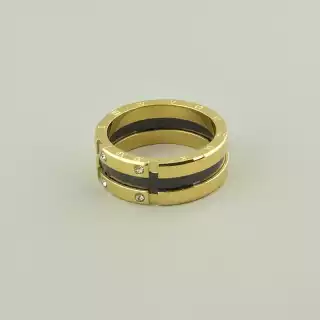 Каблучка медична сталь Xuping емаль (позолота 18к лимонна)