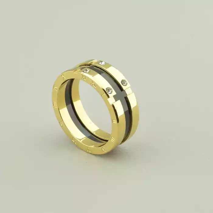 🏷️️ Каблучка медична сталь Xuping емаль (позолота 18к лимонна) ss_93661