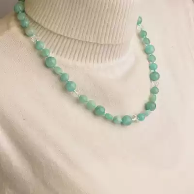 🏷️️ Намисто Амазоніт срібло (925 проба) 49 см. F-94569