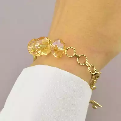 🏷️️ Браслет з карабіном Winniana Чеський кришталь 16 см. (позолота 18к) F-87265