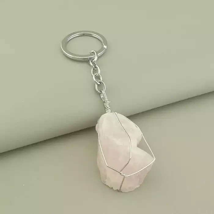 🏷️️ Брелок Рожевий кварц 120х30мм. ss_102988