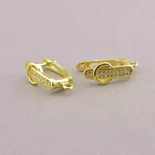 Швензи Пара Фіаніт позолота 18к (лимонна) 15х7см.