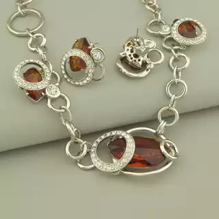 Підвіска+Сережки Фіаніт 40 см.