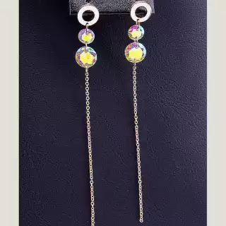 Сережки пусети Fashion Сrystal (позолота 18к)