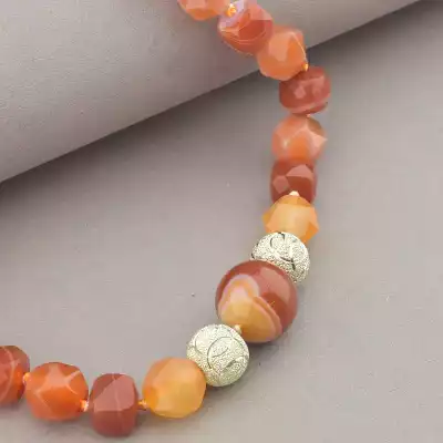 🏷️️ Намисто Сердолік 47 см. (срібло 925 проба) F-89148