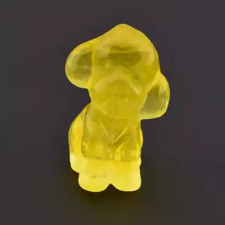 Мінерал флюорит собака (40х25 мм, жовтий)