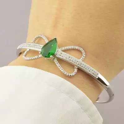 🏷️️ Браслет шарнірний Xuping Фіаніт 17 см (родій) F-58625