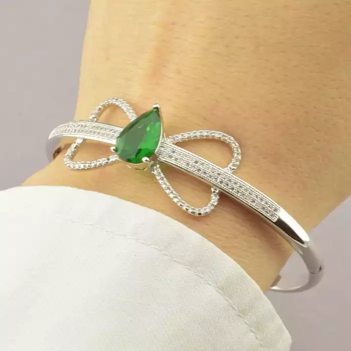 🏷️️ Браслет шарнірний Xuping Фіаніт 17 см (родій) ss_58625