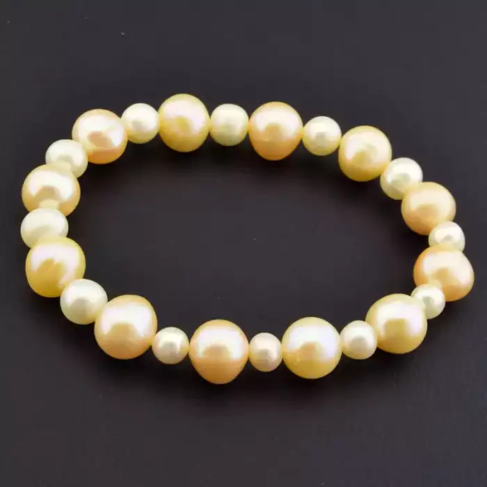 🏷️️ Браслет на резинці Перли 16 см F-105779