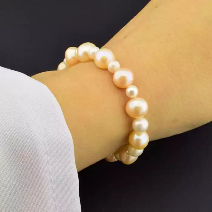 🏷️️ Браслет на резинці Перли 16 см F-105779