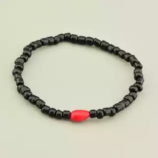 Браслет на резинці Бісер, Корал 17 см