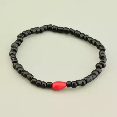 Браслет на резинці Бісер, Корал 17 см