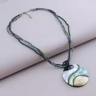 Підвіска Галіотіс, Бісер, Перламутр 47 см (сталь)