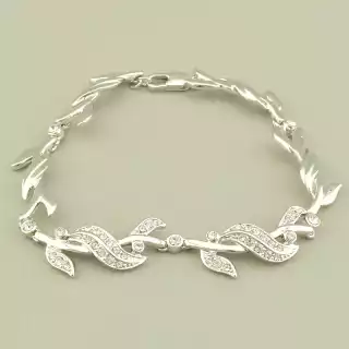 Браслет з карабіном Winniana Фіаніт 20 см. (родій)