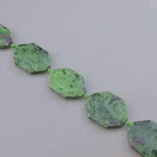 Намистини цоізит 42 см. на нитці (натуральне каміння, без застібки)