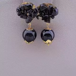 Сережки пусети Stainless Steel Агат