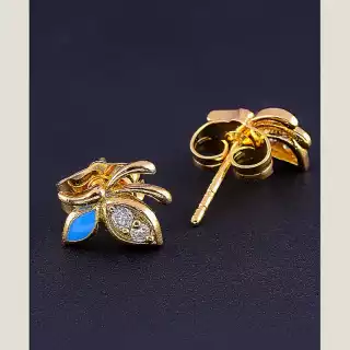 Сережки пусети Xuping Фіаніт (позолота 18к)