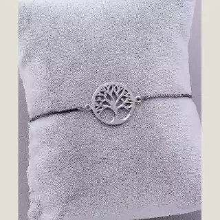 Браслет регульований Фіаніт 17 см хром