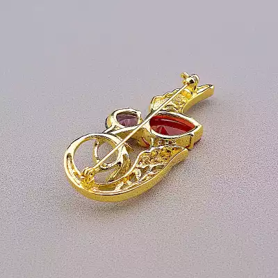 🏷️️ Брошка шпилька Фіаніт, Сrystal (позолота 18к) F-84021