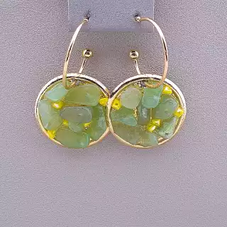 Сережки пусети Stainless Steel Нефрит