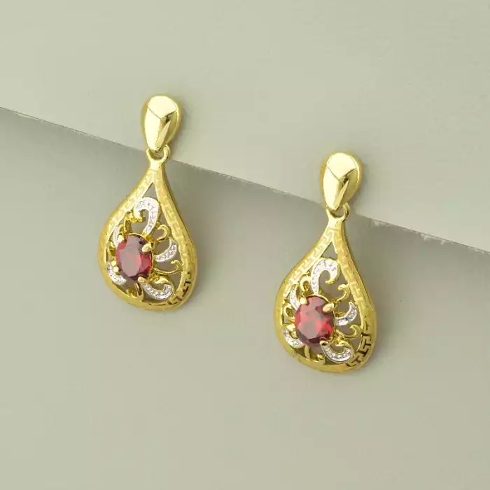 🏷️️ Підвіска + Сережки Фіаніт 46 см. ss_100750