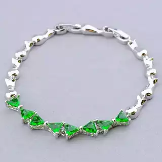 Браслет складний Xuping Фіаніт 17 см. (родій)