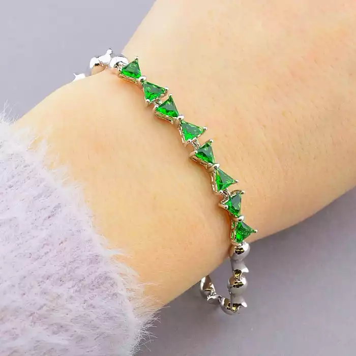 🏷️️ Браслет складний Xuping Фіаніт 17 см. (родій) ss_86882