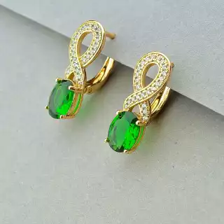 Сережки англійський замок Xuping Фіаніт (позолота 18к)