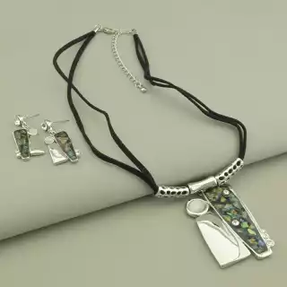 Підвіска+Сережки Галіотіс, Фіаніт 41 см.