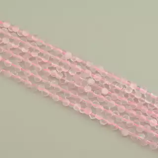 Намистини Рожевий кварц 37 см. на нитці (натуральне каміння, без застібки)