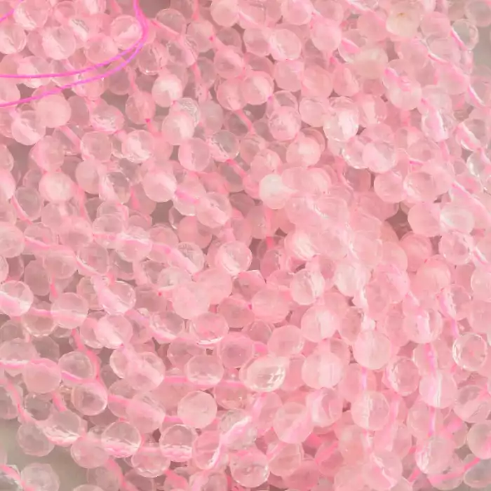 🏷️️ Нитка Рожевий кварц 37 см. (Без замка) ss_103404