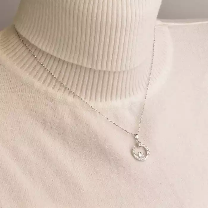 🏷️️ Підвіска Saiya Фіаніт 41 см (родій) ss_96853