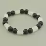 🏷️️ Браслет резинка Місячний камінь, Шунгіт 16 см. F-97595