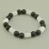 🏷️️ Браслет резинка Місячний камінь, Шунгіт 16 см. F-97595
