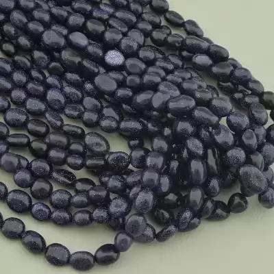 🏷️️ Намистини Каїрська ніч 39 см. (без застібки) на нитці F-97795