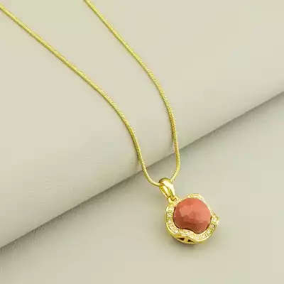 🏷️️ Підвіска+Сережки Золотий Пісок, Фіаніт 46 см Abella (позолота 18к) F-105476