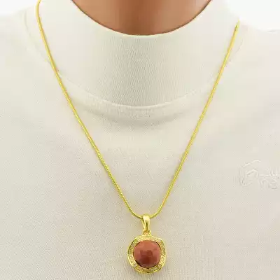 🏷️️ Підвіска+Сережки Золотий Пісок, Фіаніт 46 см Abella (позолота 18к) F-105476