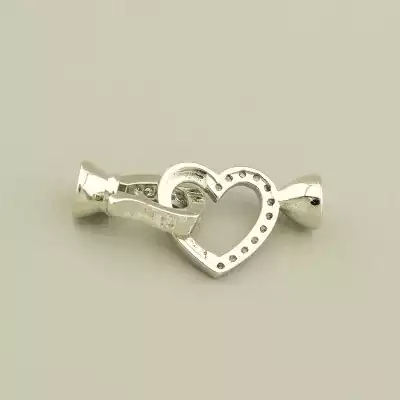 🏷️️ Застібка Фіаніт 25х11мм. (родій) F-106495