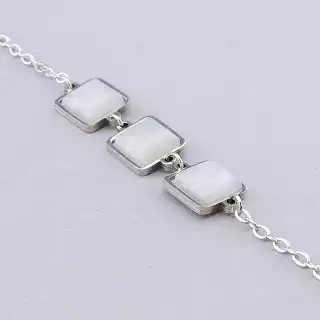 Браслет з карабіном Рожевий кварц 19 см