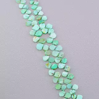 Намистини Хризопраз 39 см на нитці (натуральне каміння, без застібки)