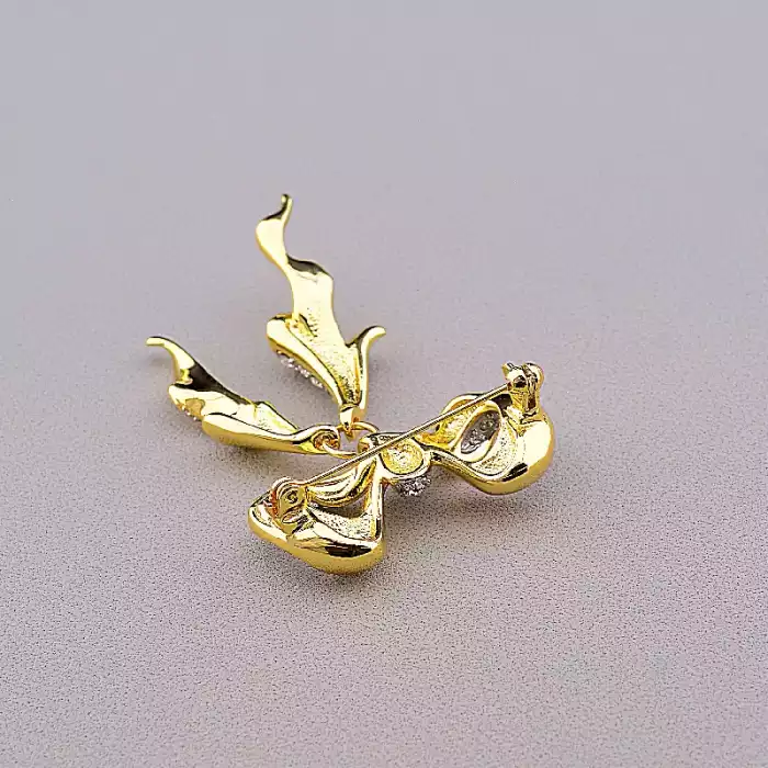 🏷️️ Брошка бантик Сrystal (позолота 18к) ss_84022