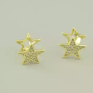 Сережки зірки кільця Xuping Фіаніт (позолота 18к лимонна)