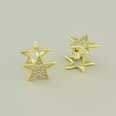 🏷️️ Сережки зірки кільця Xuping Фіаніт (позолота 18к лимонна) F-92729