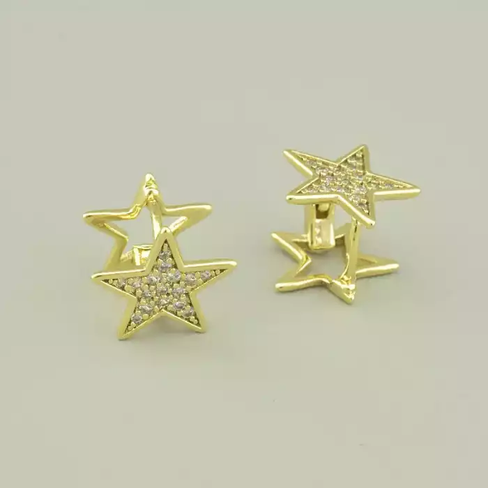 🏷️️ Сережки зірки кільця Xuping Фіаніт (позолота 18к лимонна) ss_92729