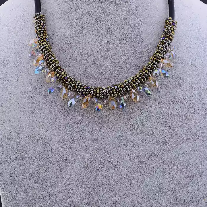 🏷️️ Підвіска Чеський кришталь, Бісер 47 см ss_76380