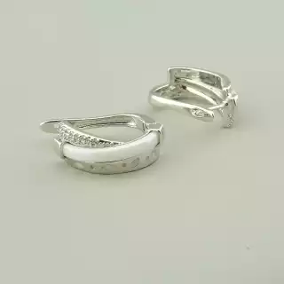 Сережки англійський замок Xuping Фіаніт (родій)